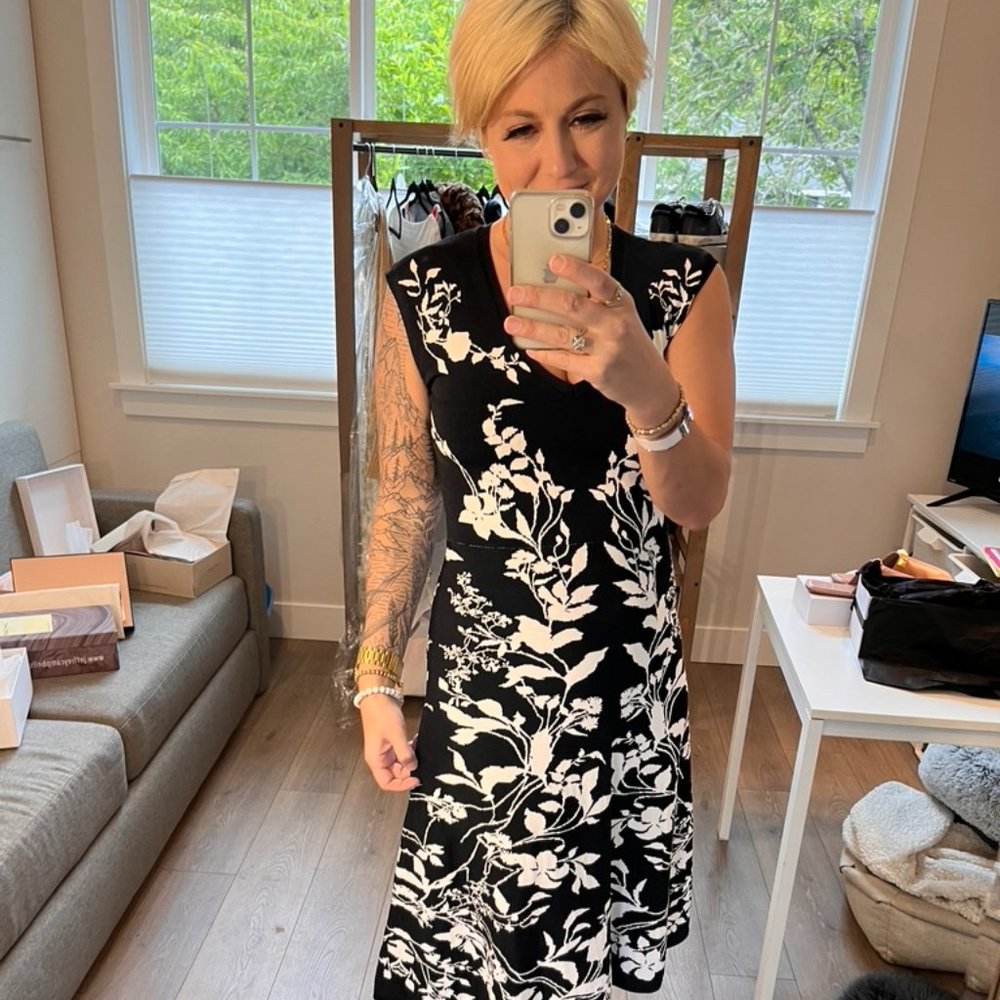 Black/white cocktail dress, size S